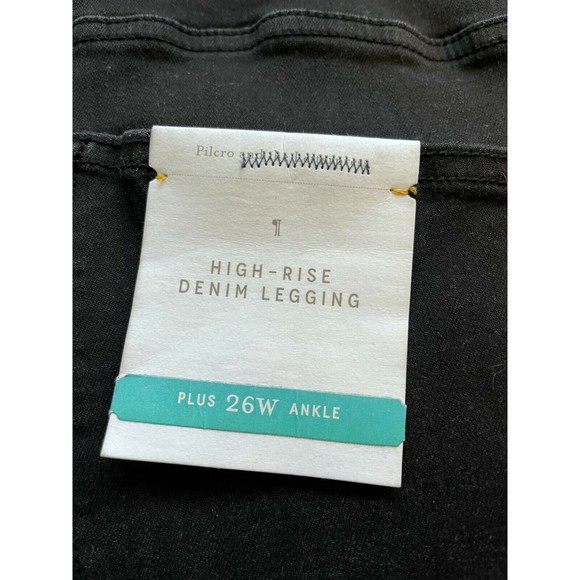 Anthropologie Pilcro High-Rise Black Denim Ankle Leggings Plus Size 26W - Picture 3 of 7
